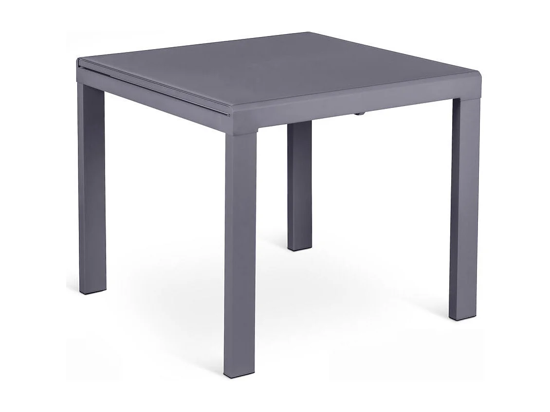Banner - Tavolo allungabile (90/163,5 x 90 cm) in vetro temperato grigio