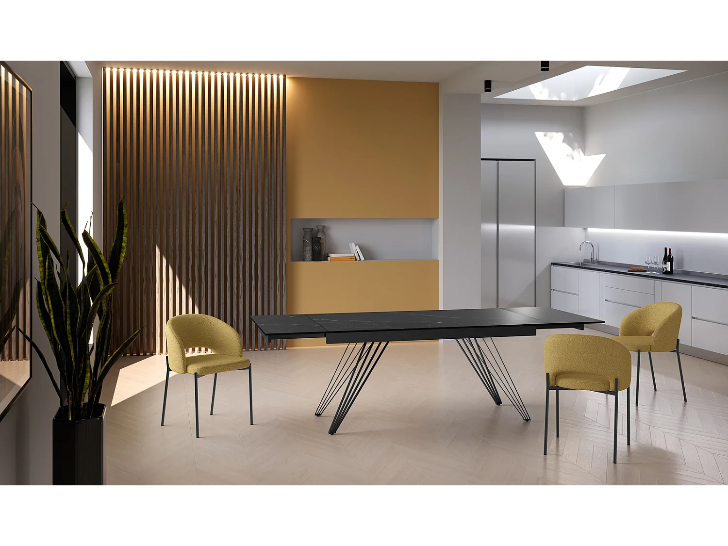 Dopasuj 1 - Stół rozkładany (160/240 x 90 cm) w kolorze czarnej ceramiki