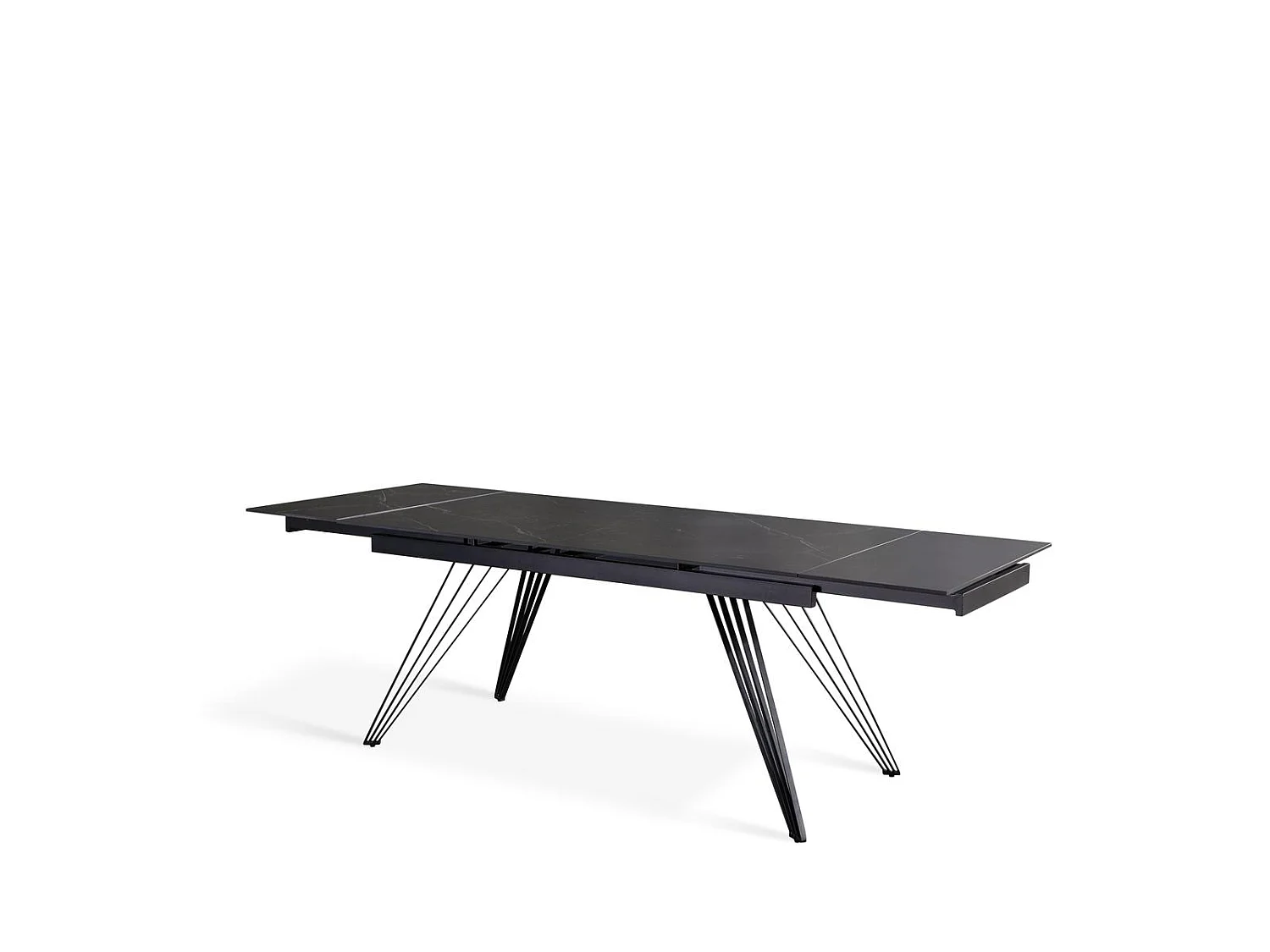 Match 1 - Udtræksbord (160/240 x 90 cm) i sort keramik