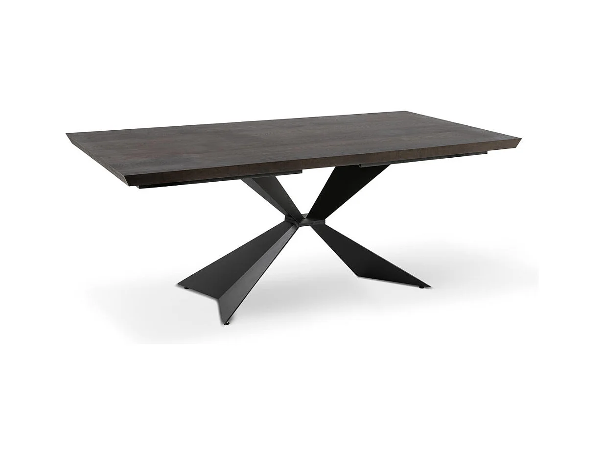 Stark - Ausziehbarer Tisch (160/240 x 90 cm) in schwarzem Furnier