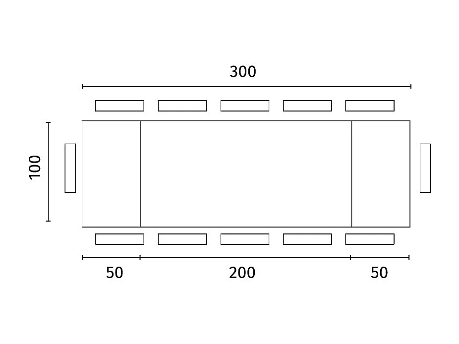 Stark - Mesa extensible (200/300 x 100 cm) en chapa negra