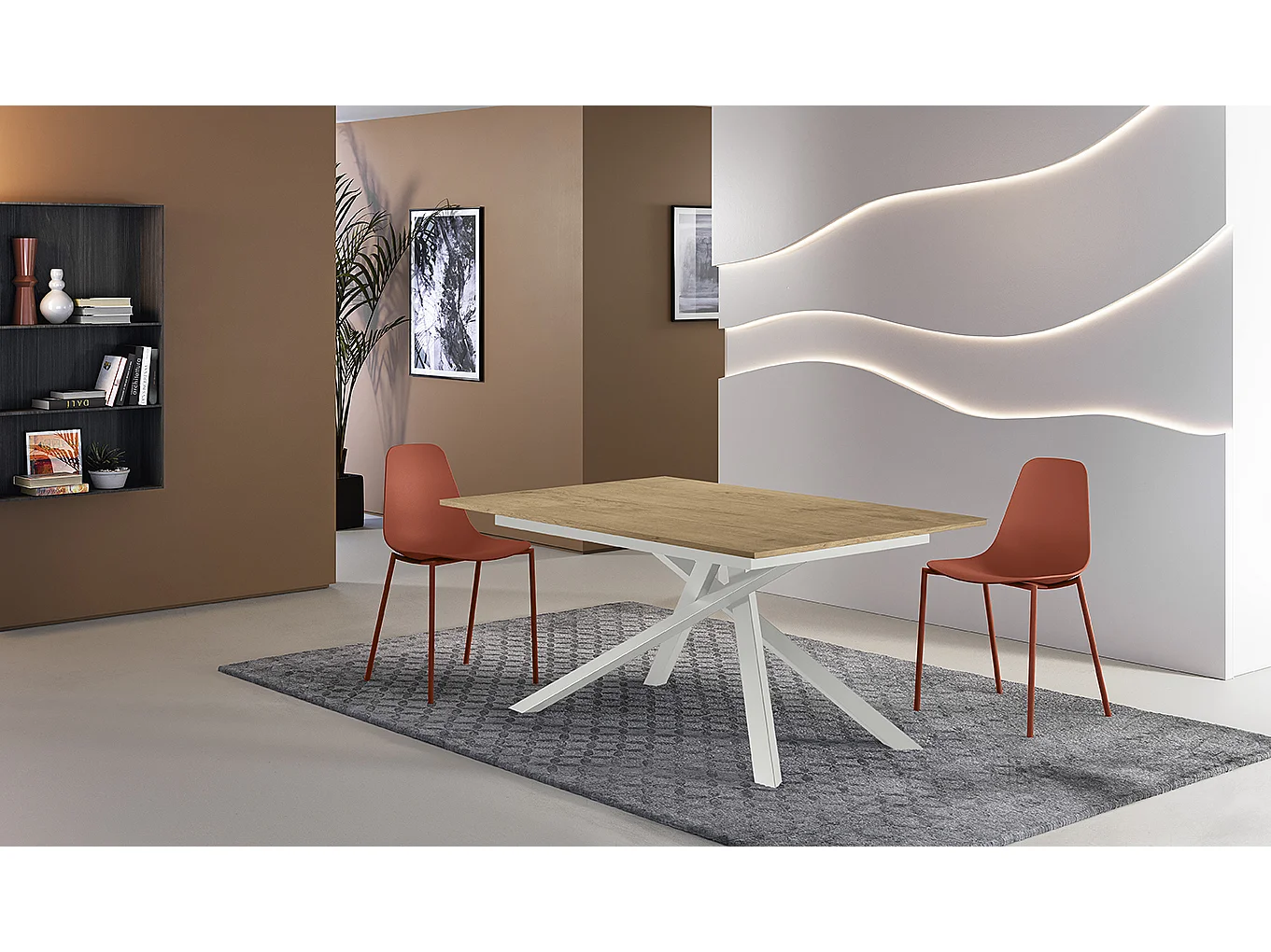Pulse Table extensible (140/190 x 90 cm) en Mélamine Blanc