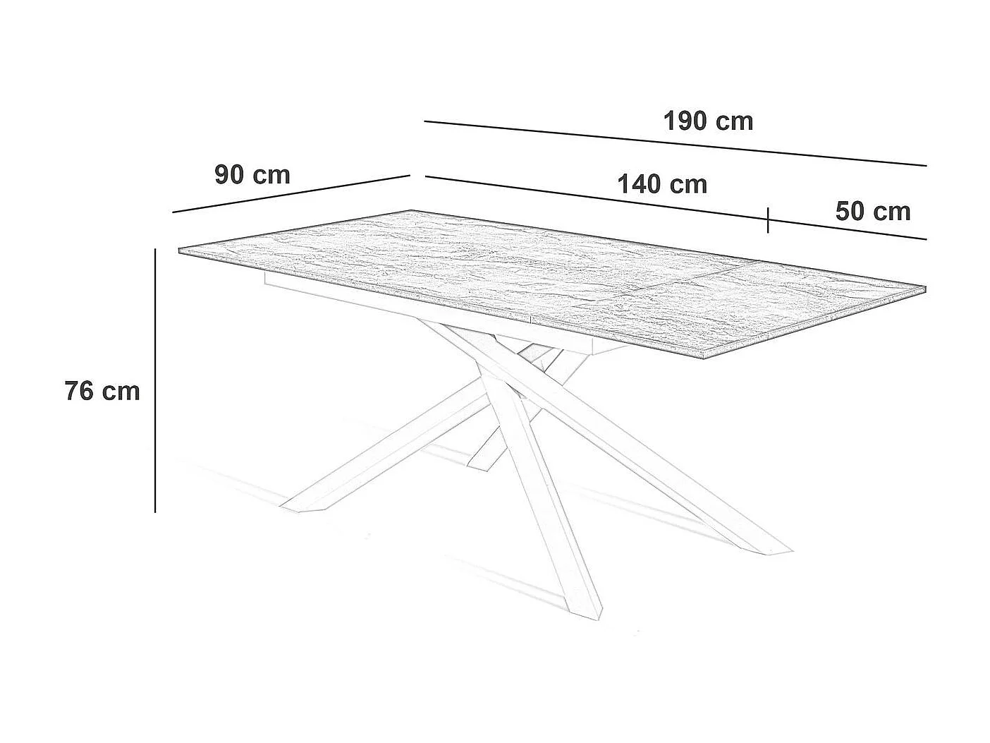 Pulse Table extensible (140/190x90 cm) en Mélamine Blanc