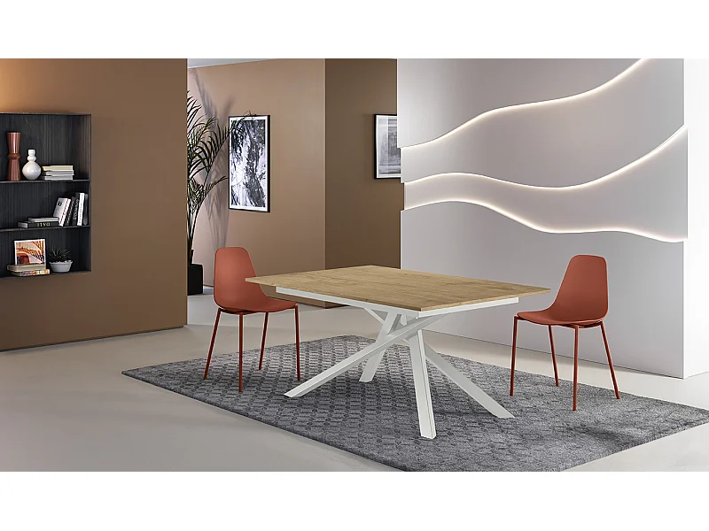 Pulse Table extensible (140/190x90 cm) en Mélamine Blanc