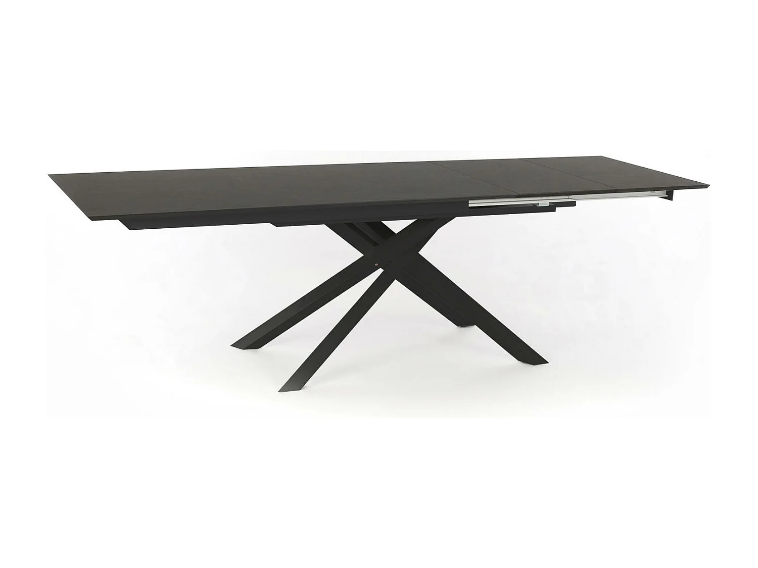 Xavier - Stół rozkładany (170/270 x 90 cm) z płyty HPL na płycie MDF w kolorze ciemnoszarym