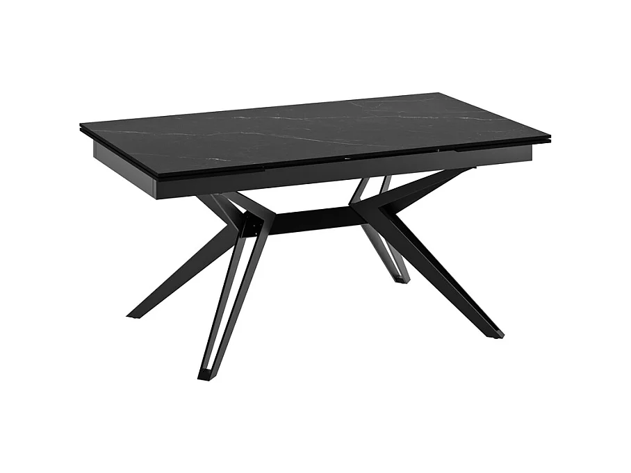 Match 3 Table extensible (160/240 x 90 cm) en Céramique Noire