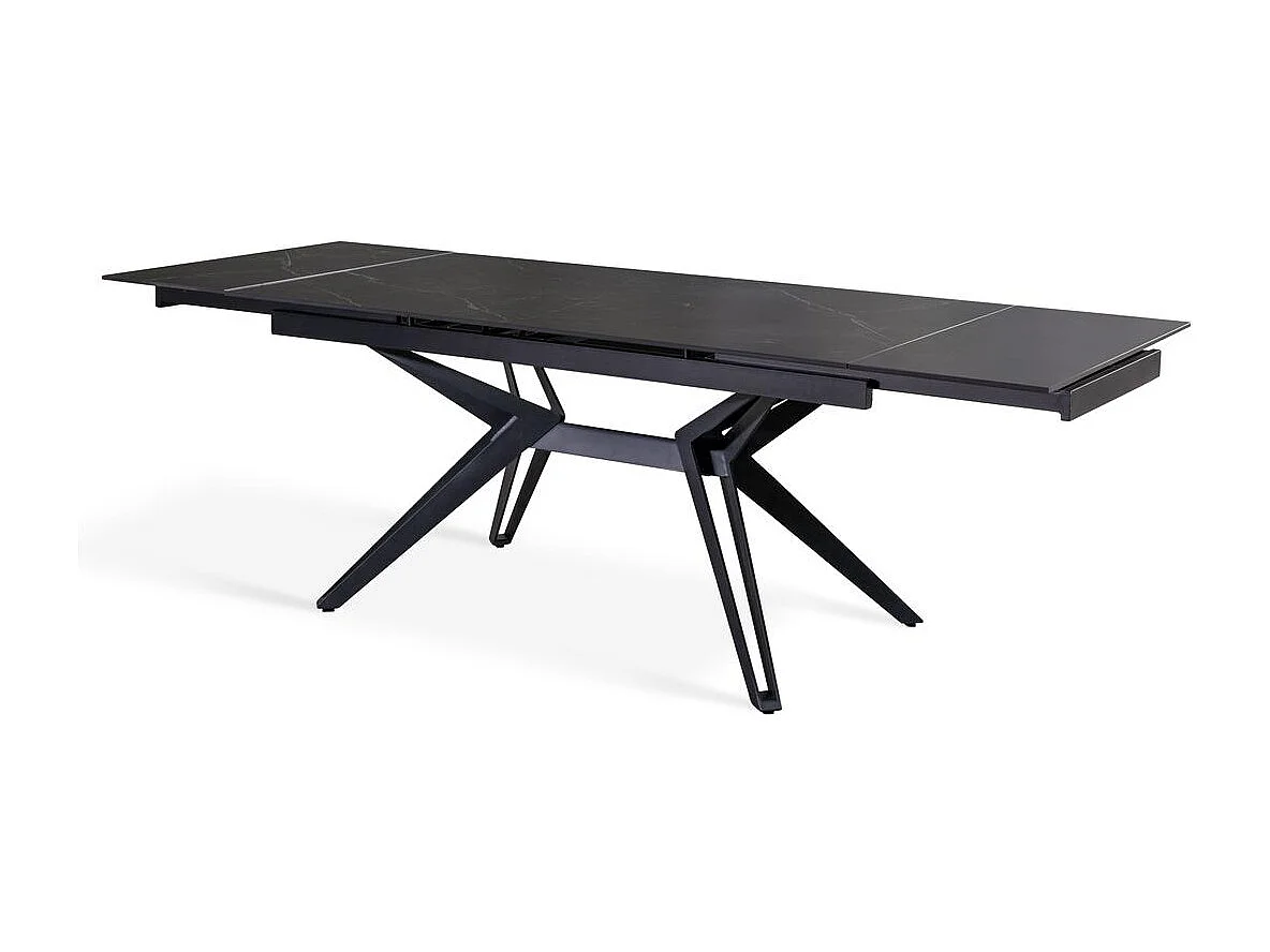 Match 3 – Ausziehbarer Tisch (160/240 x 90 cm) aus schwarzer Keramik