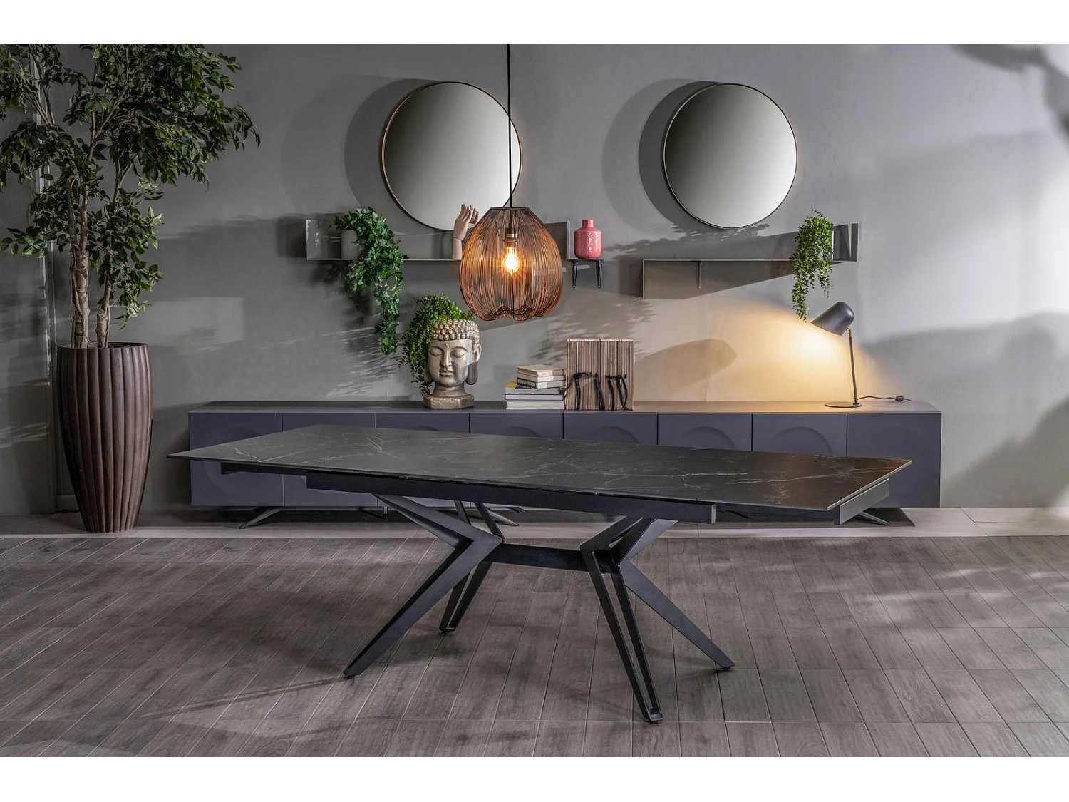 Match 3 Table extensible (160/240 x 90 cm) en Céramique Noire