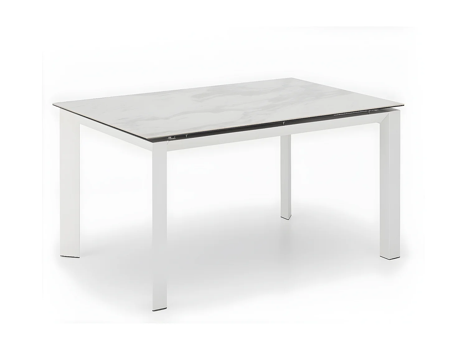 Conta - Mesa Extensível (140/220 x 90 cm) em Cerâmica Branca