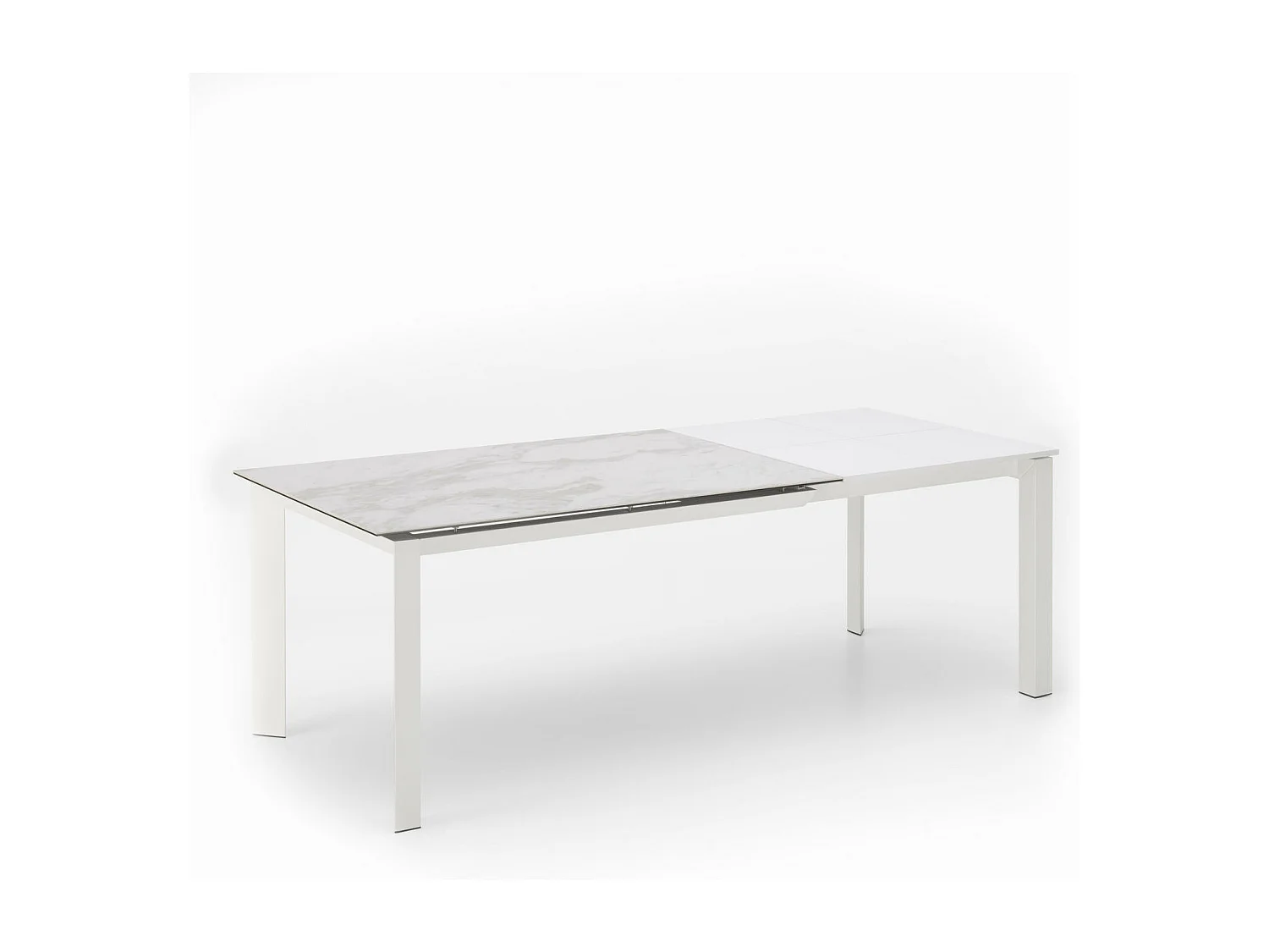 Conta - Mesa Extensível (140/220 x 90 cm) em Cerâmica Branca