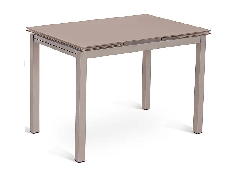 Baud Table extensible (110/170 x 75 cm) en verre trempé marron