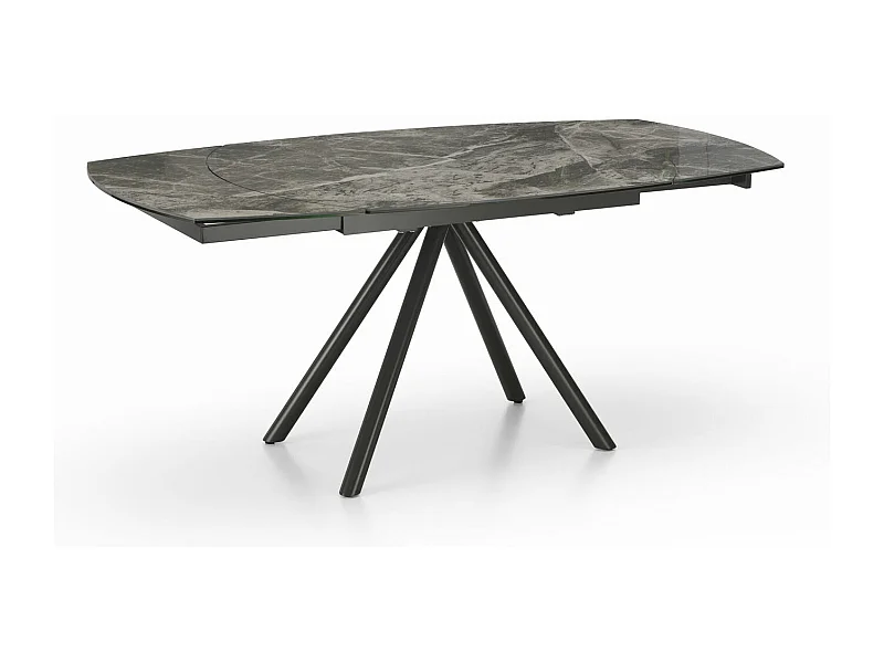 Kyoto four - Mesa extensível (120/180 x 90 cm) em cerâmica cinza