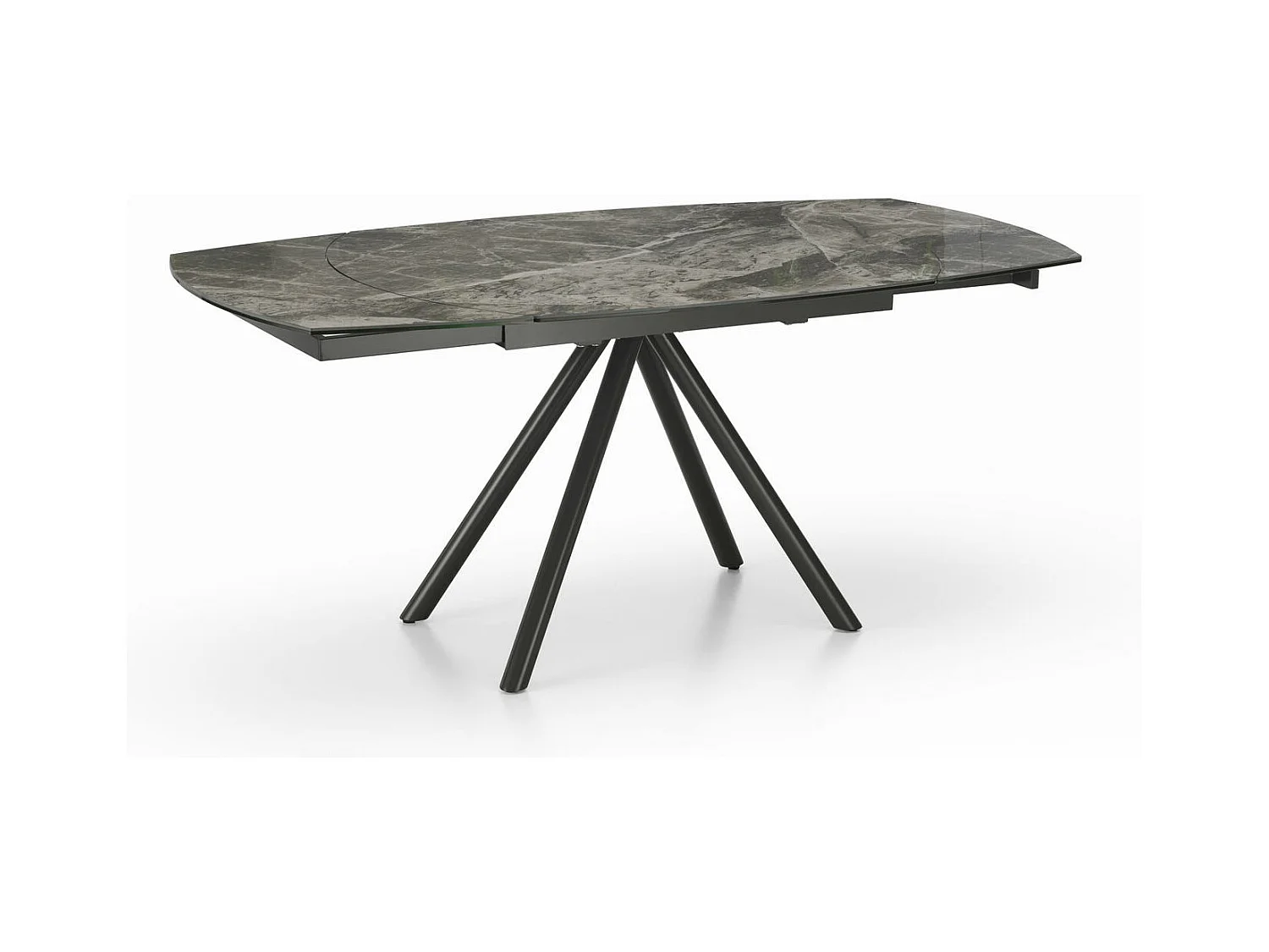 Kyoto four – Ausziehbarer Tisch (120/180 x 90 cm) aus grauer Keramik