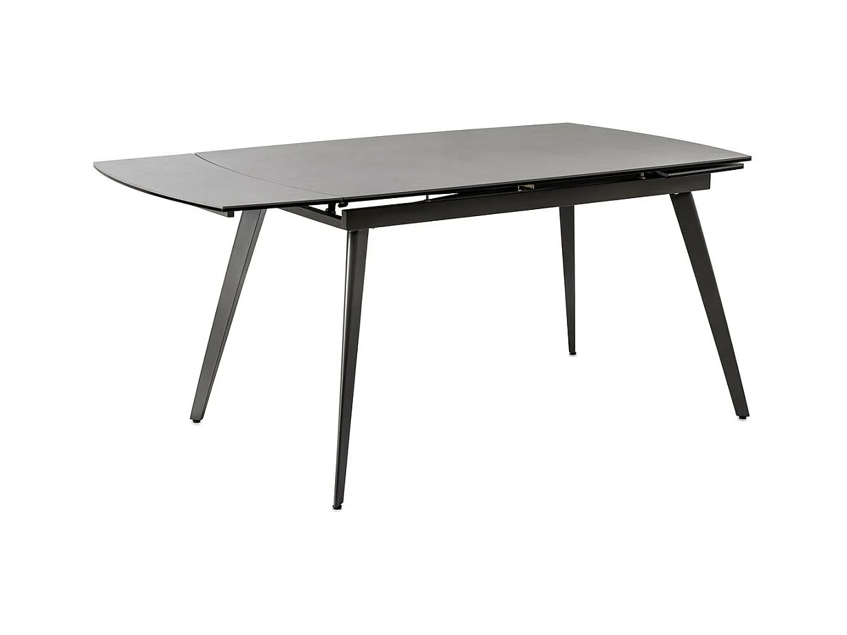 Nicolas - Uitschuifbare tafel (140/200 x 90 cm) in antraciet keramiek