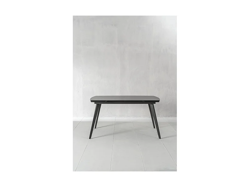 Nicolas - Uitschuifbare tafel (140/200 x 90 cm) in antraciet keramiek