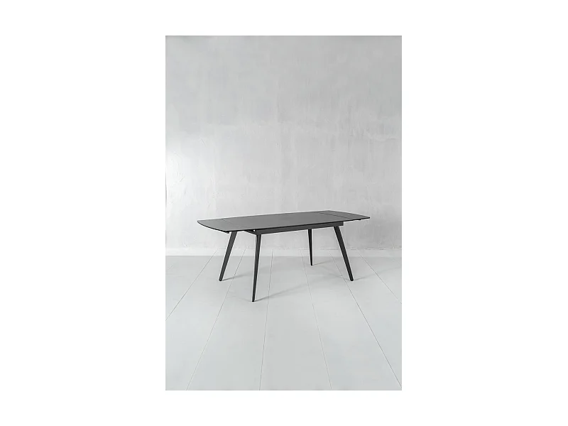 Nicolas - Uitschuifbare tafel (140/200 x 90 cm) in antraciet keramiek