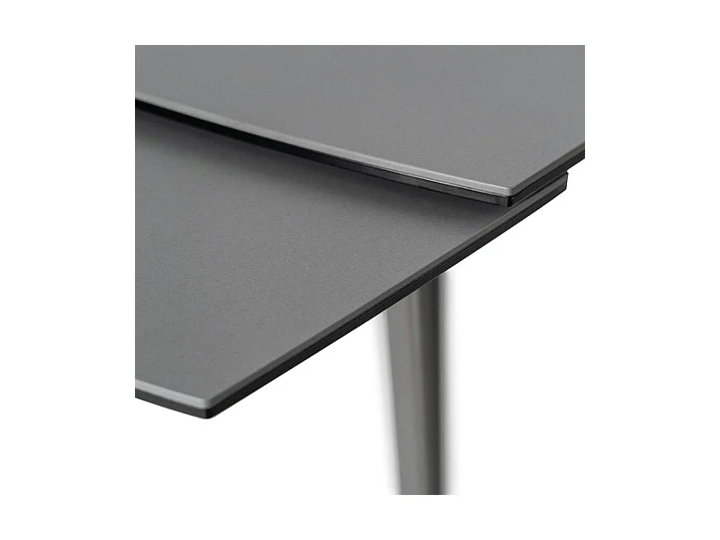 Nicolas - Uitschuifbare tafel (140/200 x 90 cm) in antraciet keramiek