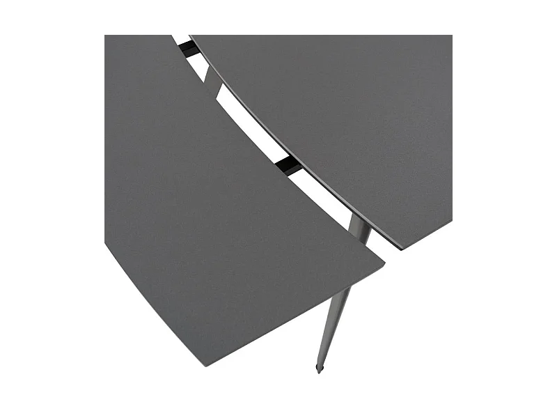 Nicolas - Uitschuifbare tafel (140/200 x 90 cm) in antraciet keramiek