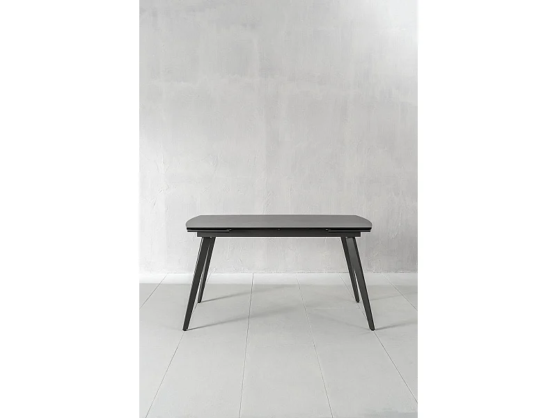 Nicolas - Uitschuifbare tafel (140/200 x 90 cm) in antraciet keramiek