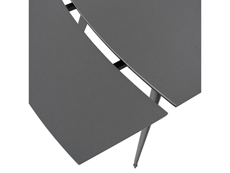Nicolas Table extensible (140/200 x 90 cm) en céramique anthracite