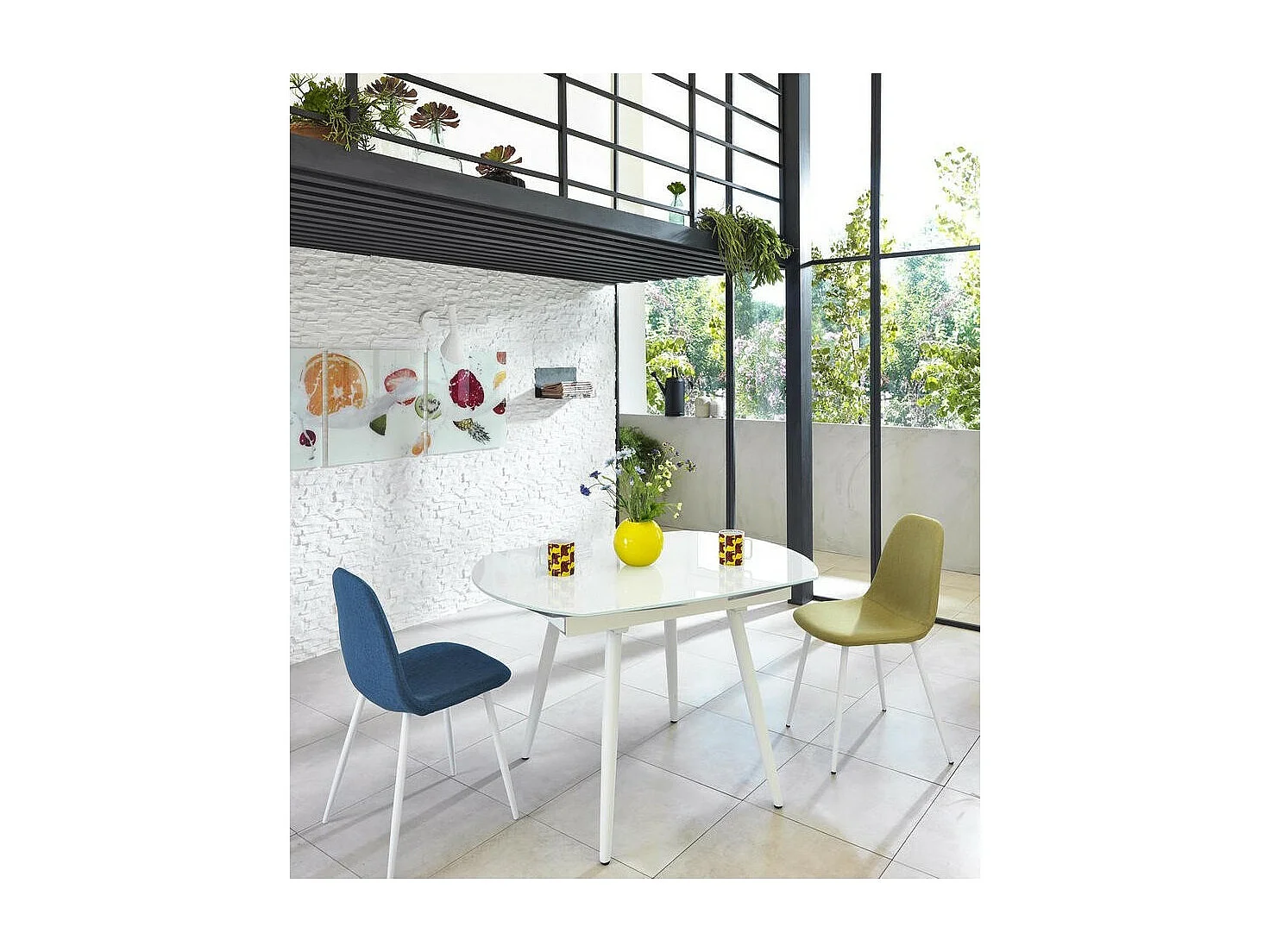 Tavolo Kyoto Four Allungabile in Vetro Temperato Bianco fino a 180cm