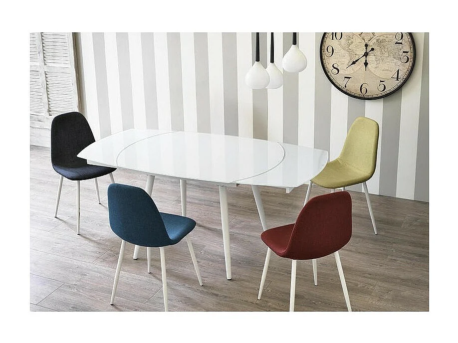 Tavolo Kyoto Four Allungabile in Vetro Temperato Bianco fino a 180cm