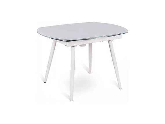 Kyoto Four Uitschuifbare tafel van wit gehard glas tot 180 cm