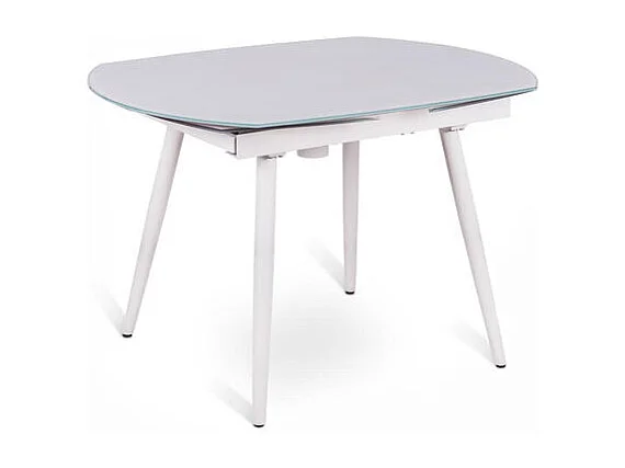 Table extensible Kyoto Four en verre trempé blanc jusqu'à 180 cm