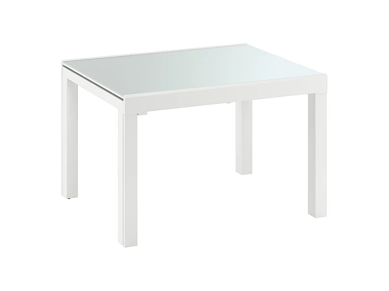 Executive Table Extensible (120/175/230/290/350 x 83 cm) en Verre Trempé Blanc