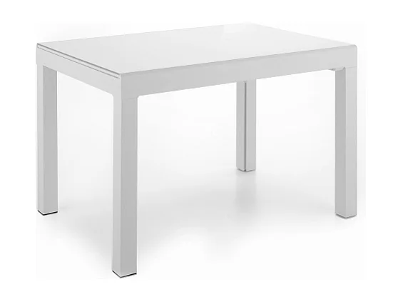 Executive Table Extensible (120/175/230/290/350 x 83 cm) en Verre Trempé Blanc