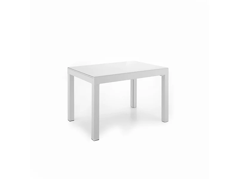 Executive Table Extensible (120/175/230/290/350 x 83 cm) en Verre Trempé Blanc