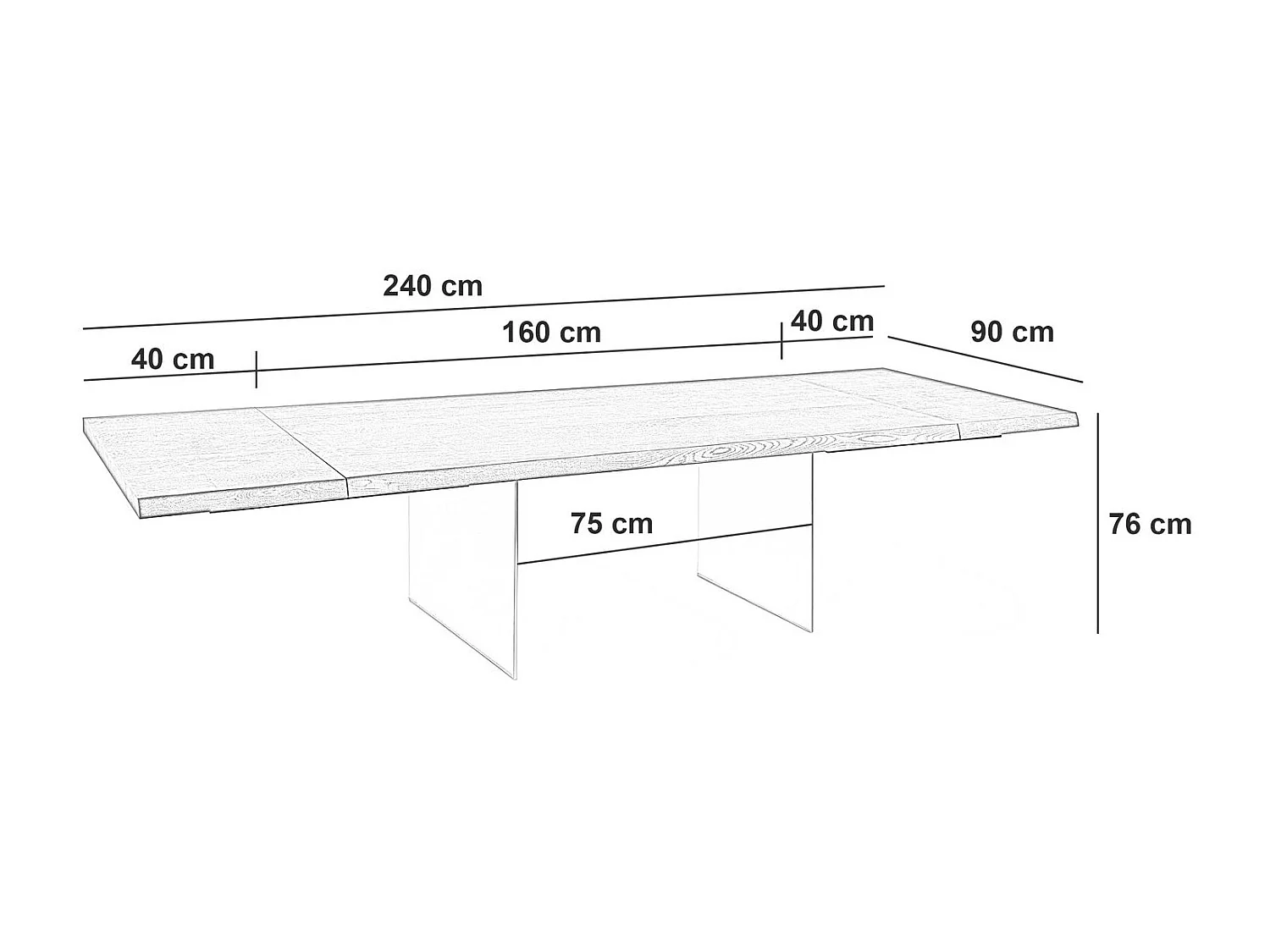 Snooker Table extensible (160/240 x 90 cm) en chêne brun traité thermiquement