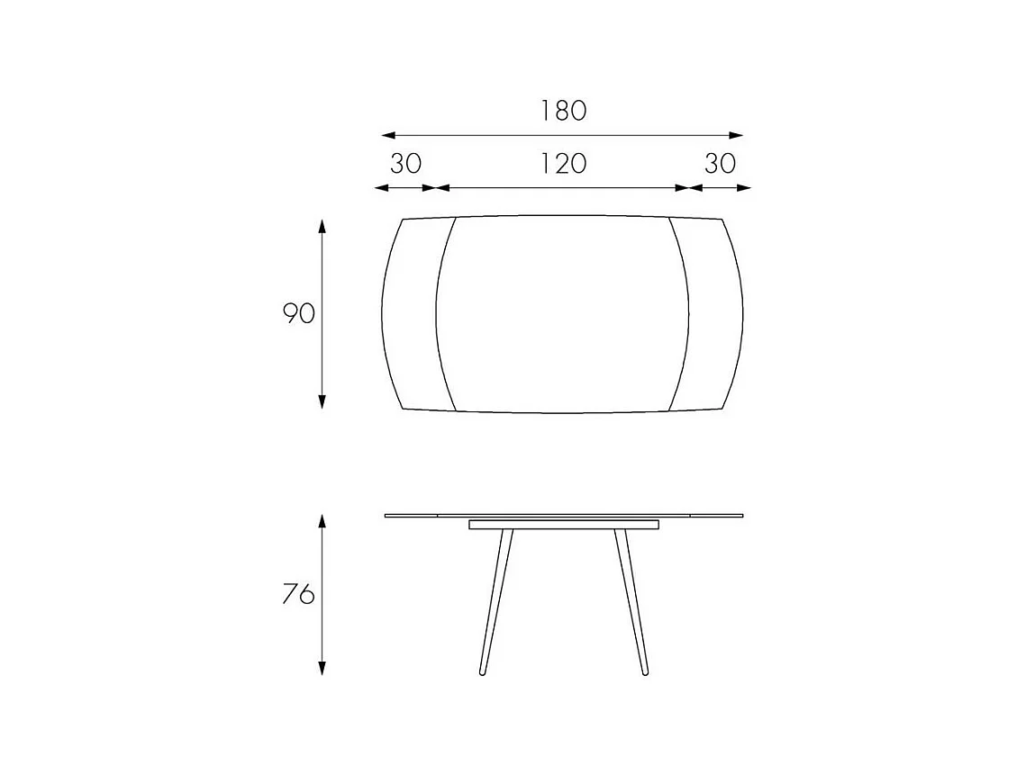 Table extensible Kyoto Four en verre trempé gris tourterelle jusqu'à 180 cm