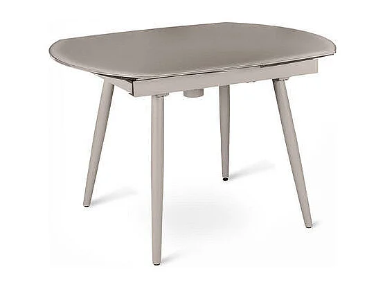 Table extensible Kyoto Four en verre trempé gris tourterelle jusqu'à 180 cm