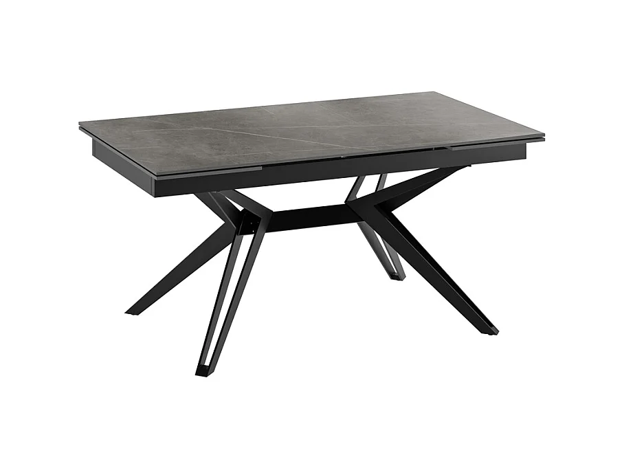 Match 3 – Ausziehbarer Tisch (160/240 x 90 cm) aus schwarzer Keramik