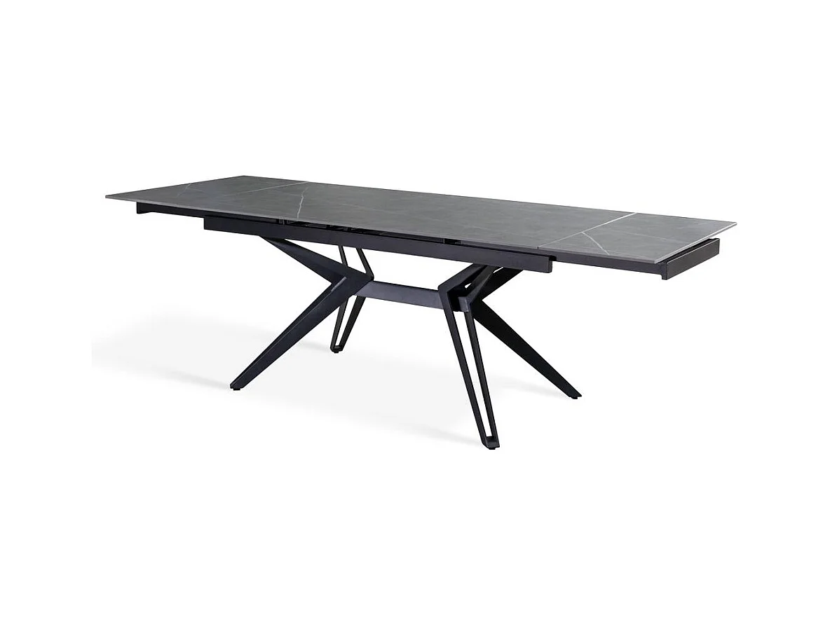 Match 3 – Ausziehbarer Tisch (160/240 x 90 cm) aus schwarzer Keramik