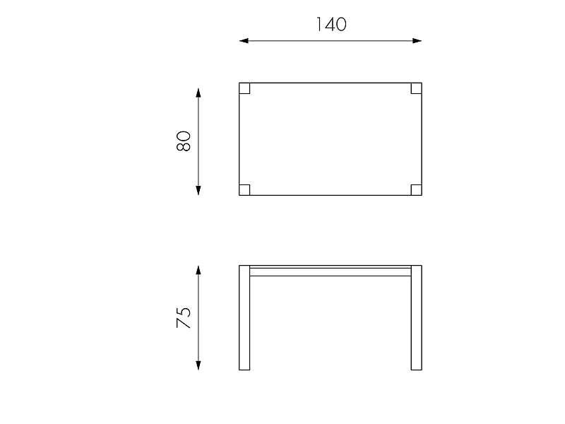 Wood Table extensible (140/190 x 80 cm) en placage chêne brun