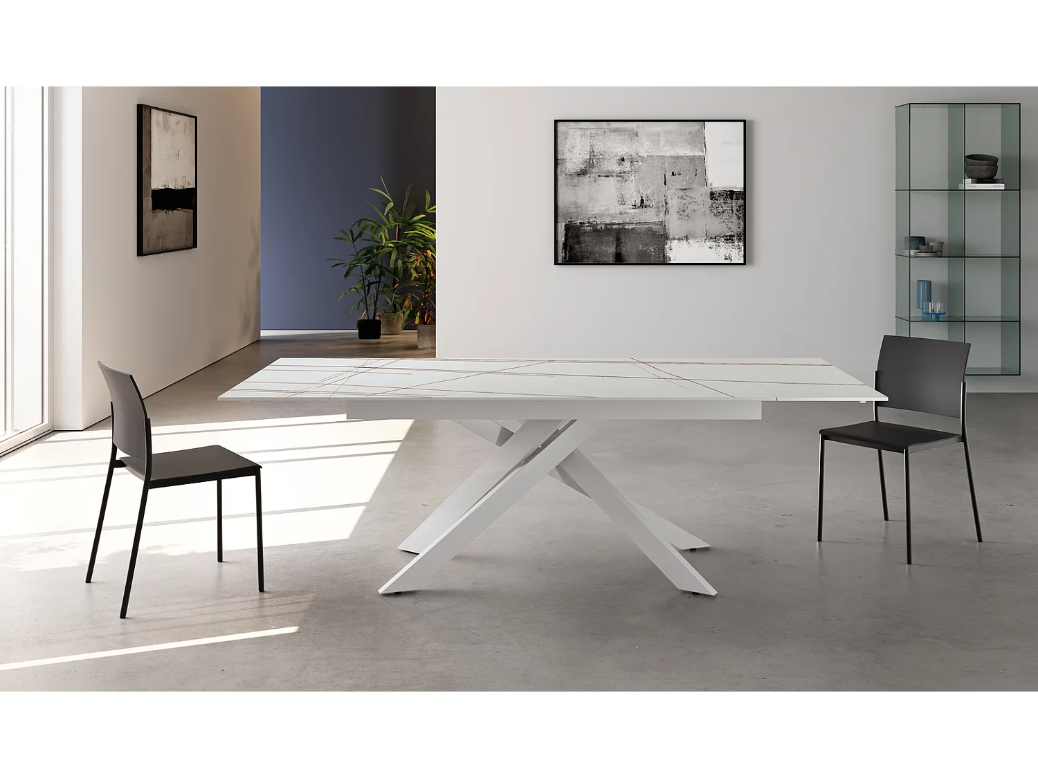 Ares TABLE D'EXTENSION en Blanc FRITTÉ