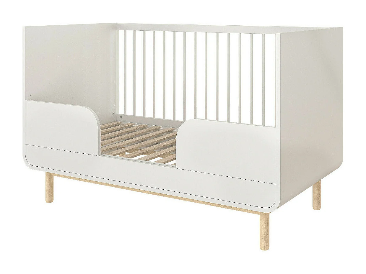 Lit évolutif bébé 70x140 cm panneaux de fibres blanc SASHA