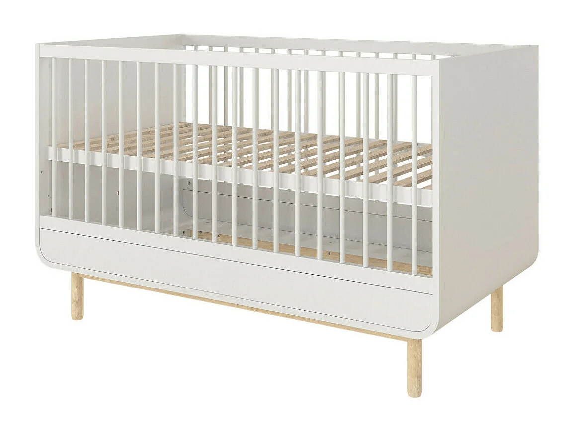 Lit évolutif bébé 70x140 cm panneaux de fibres blanc SASHA