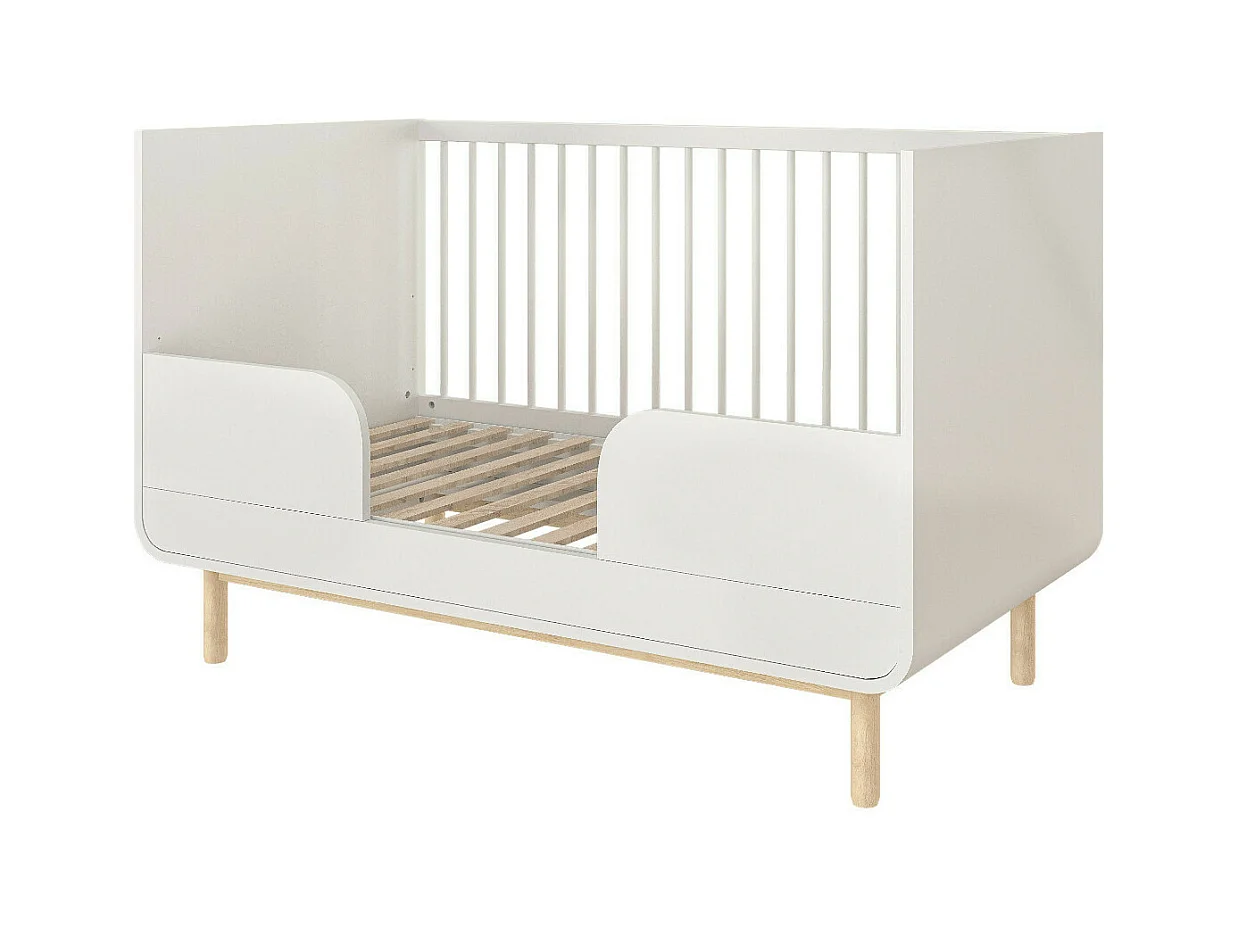 Lit évolutif bébé 70x140 cm panneaux de fibres blanc SASHA