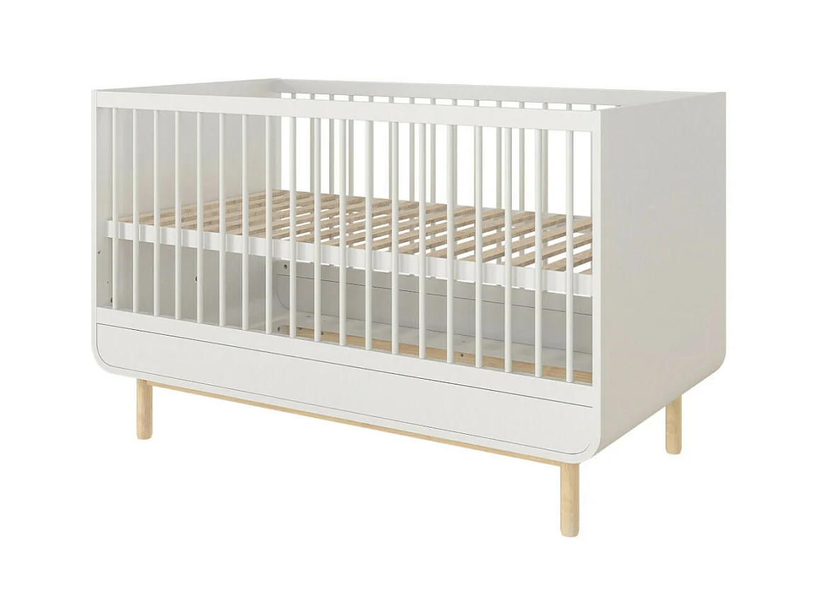 Lit évolutif bébé 70x140 cm panneaux de fibres blanc SASHA