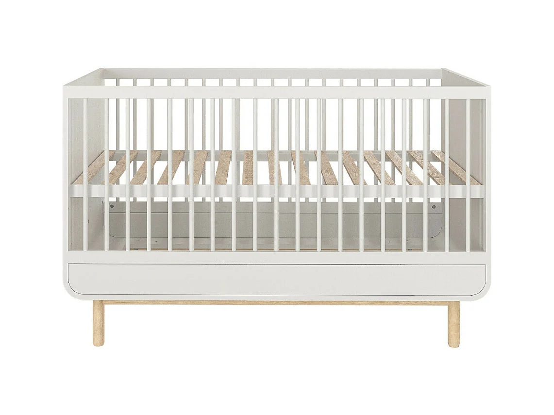 Lit évolutif bébé 70x140 cm panneaux de fibres blanc SASHA