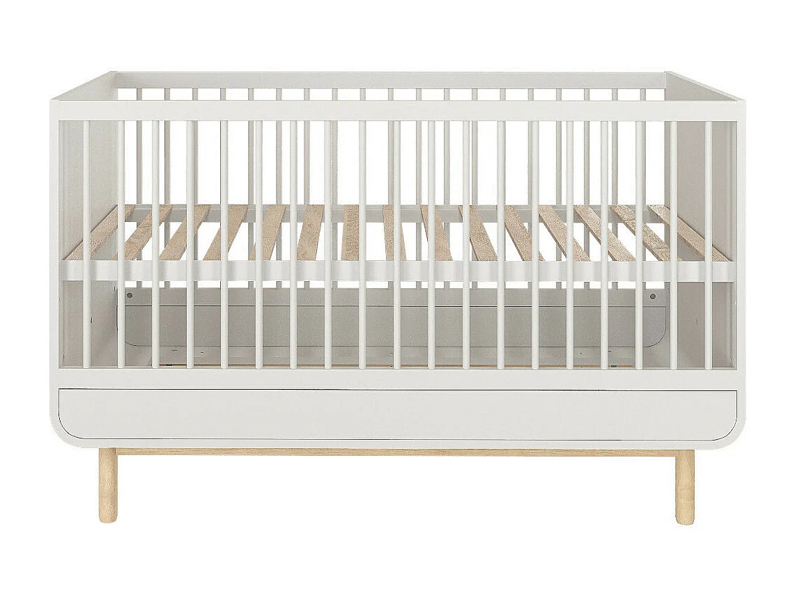 Lit évolutif Montessori bébé 70x140 cm panneaux de fibres blanc SASHA