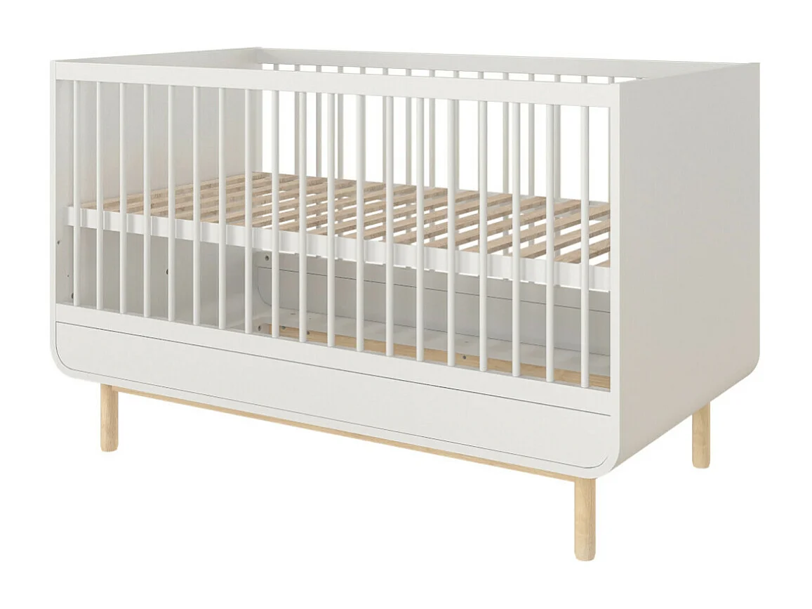 Lit évolutif Montessori bébé 70x140 cm panneaux de fibres blanc SASHA