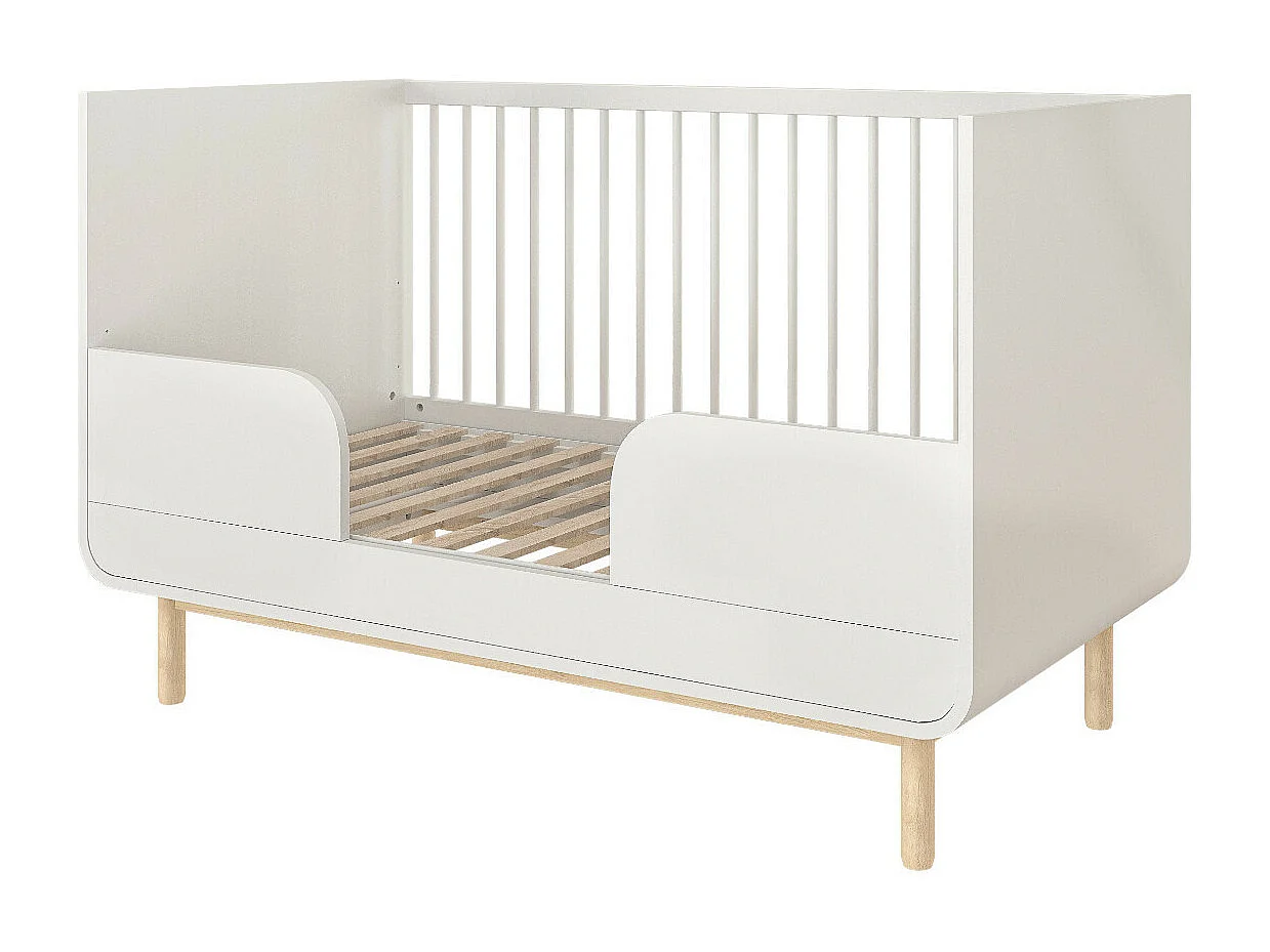 Lit évolutif Montessori bébé 70x140 cm panneaux de fibres blanc SASHA