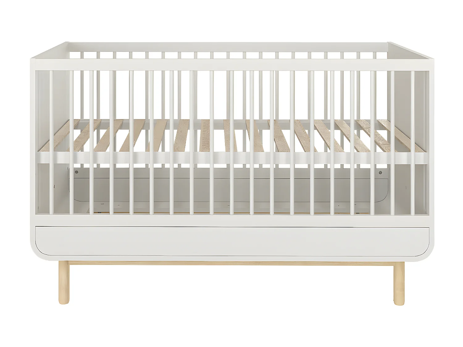 Pack lit bébé évolutif Montessori avec matelas 70x140 cm panneaux de fibres blanc SASHA