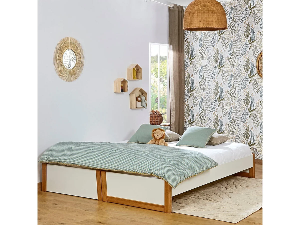 Lit gigogne 80x200 cm bois massif bois HOLAF