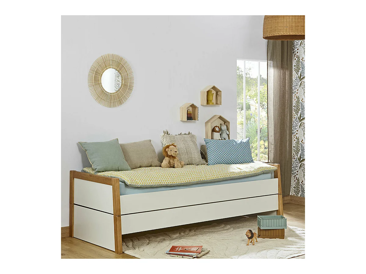 Lit gigogne 80x200 cm bois massif bois HOLAF