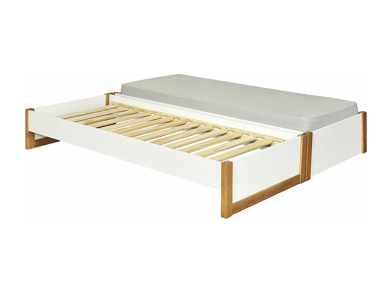Lit gigogne 80x200 cm bois massif bois HOLAF